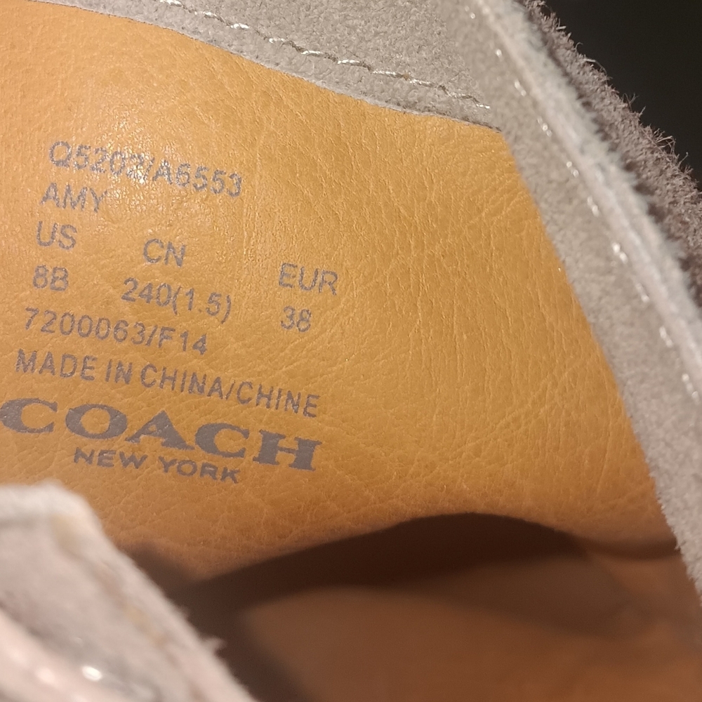 Coach Gray and Tan Suede Ankle Booties - Picture 7 of 12